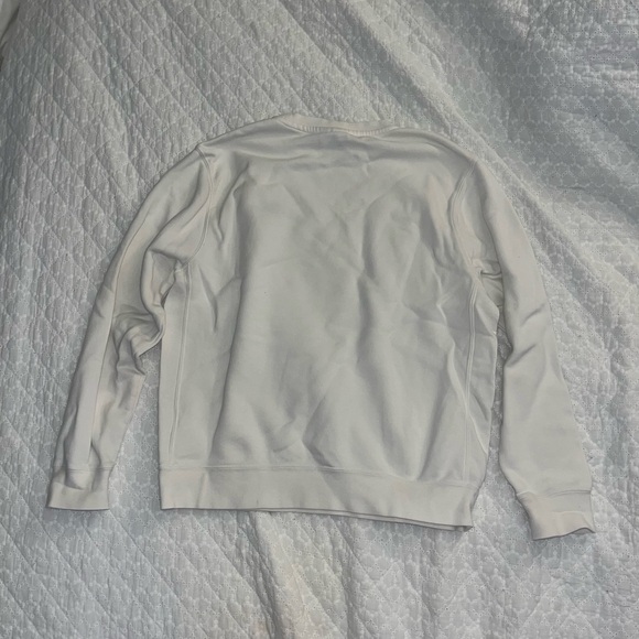 Nike White Crewneck Sweater with Black Swoosh - Picture 3 of 4